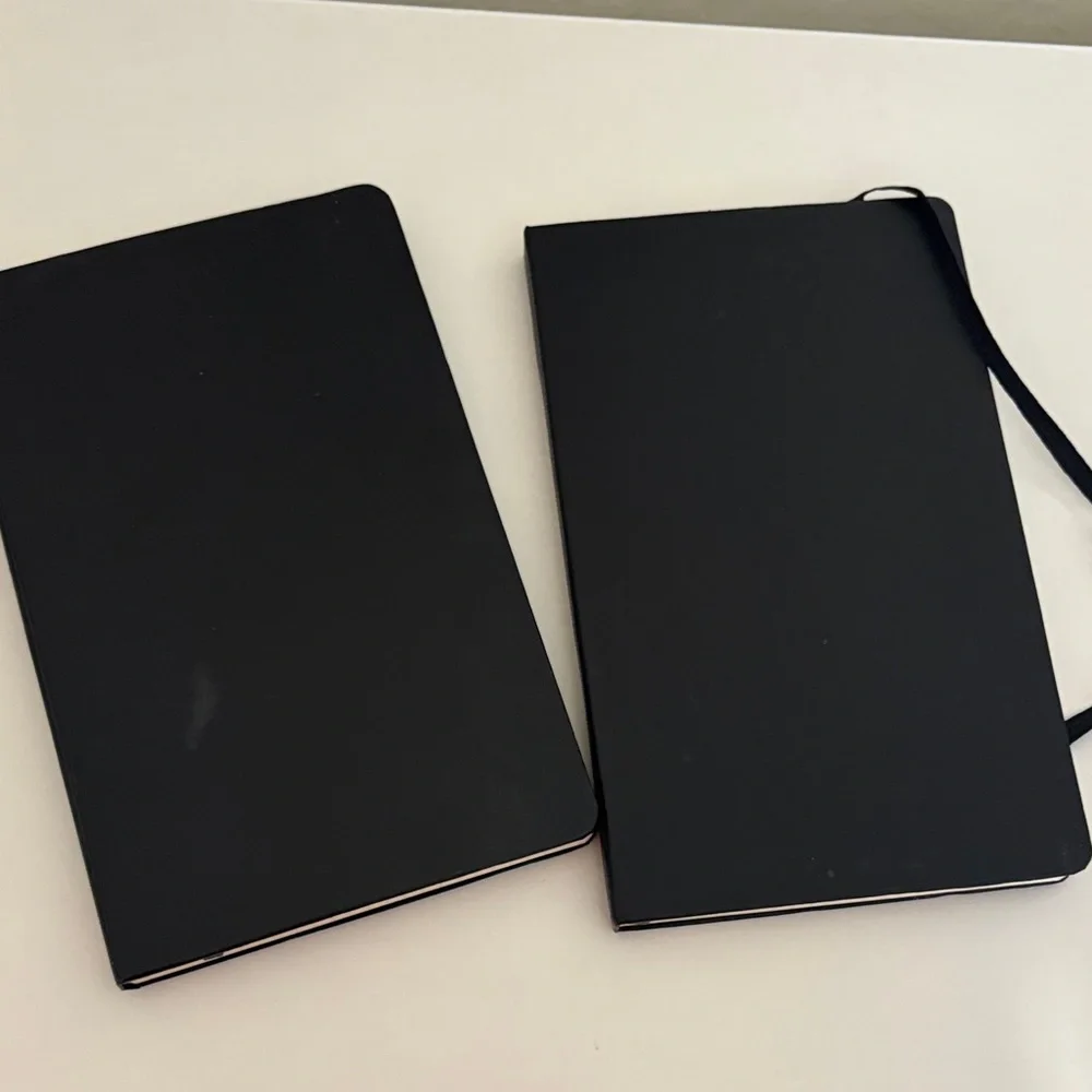 Set of‎ 2 Moleskine Black Notebook with Grid Pages